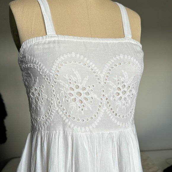 NAOO Nation AK Outfits White Eyelet Layered Maxi Boho Peasant Dress Medium - Picture 12 of 13